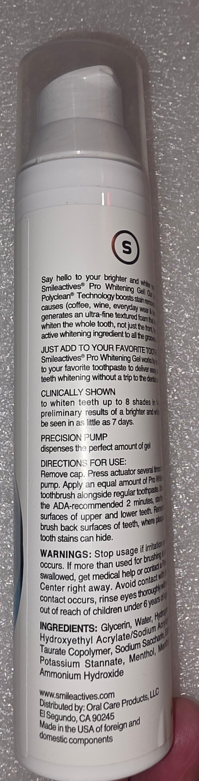 Smile activé whitening gel toothpaste