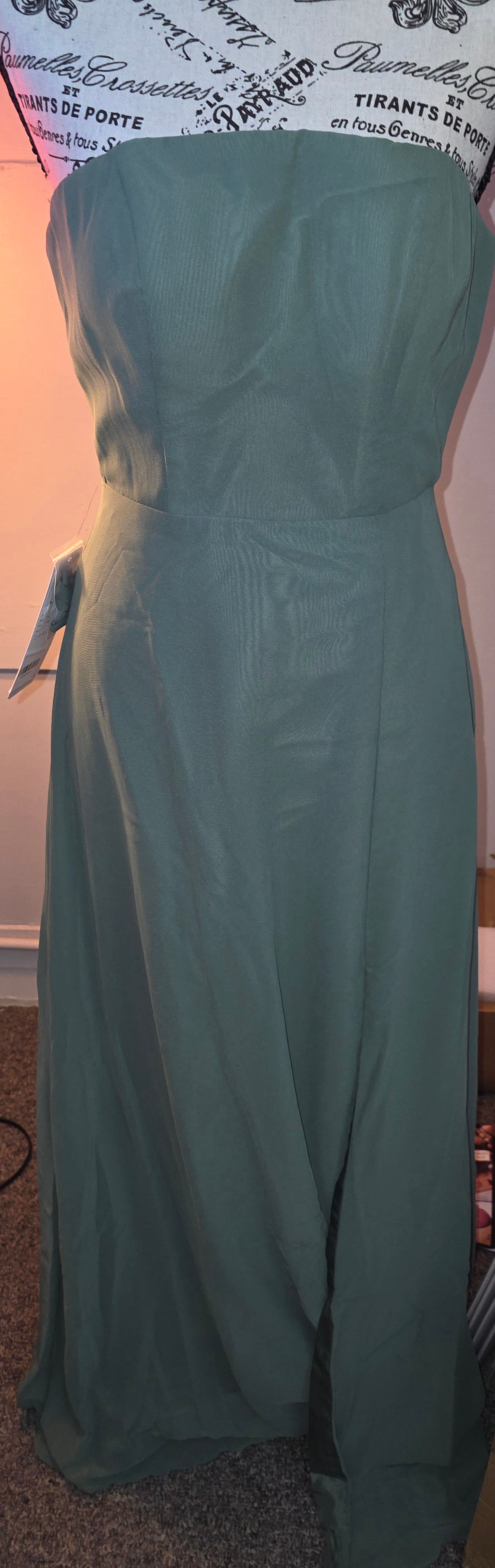Long olive green dress
