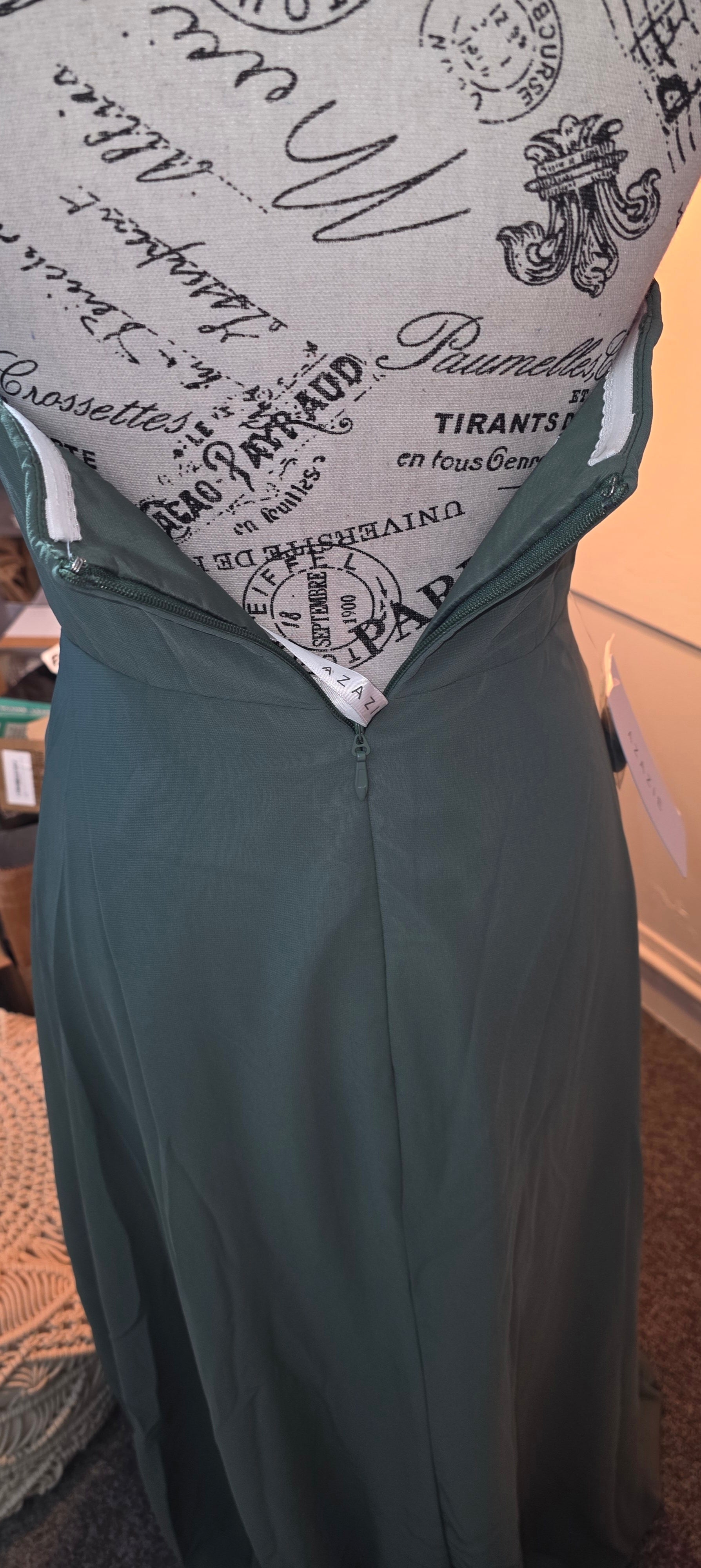 Long olive green dress