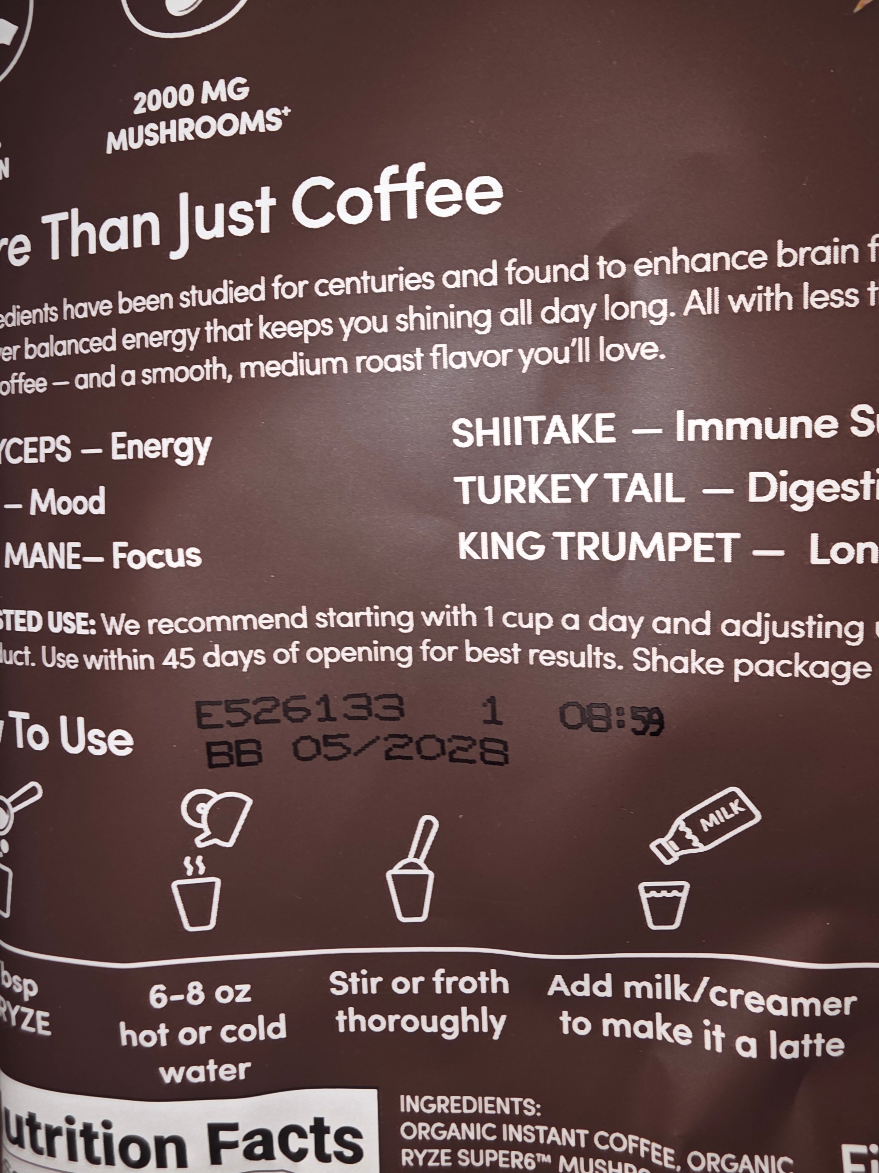RYZE mushroom coffee