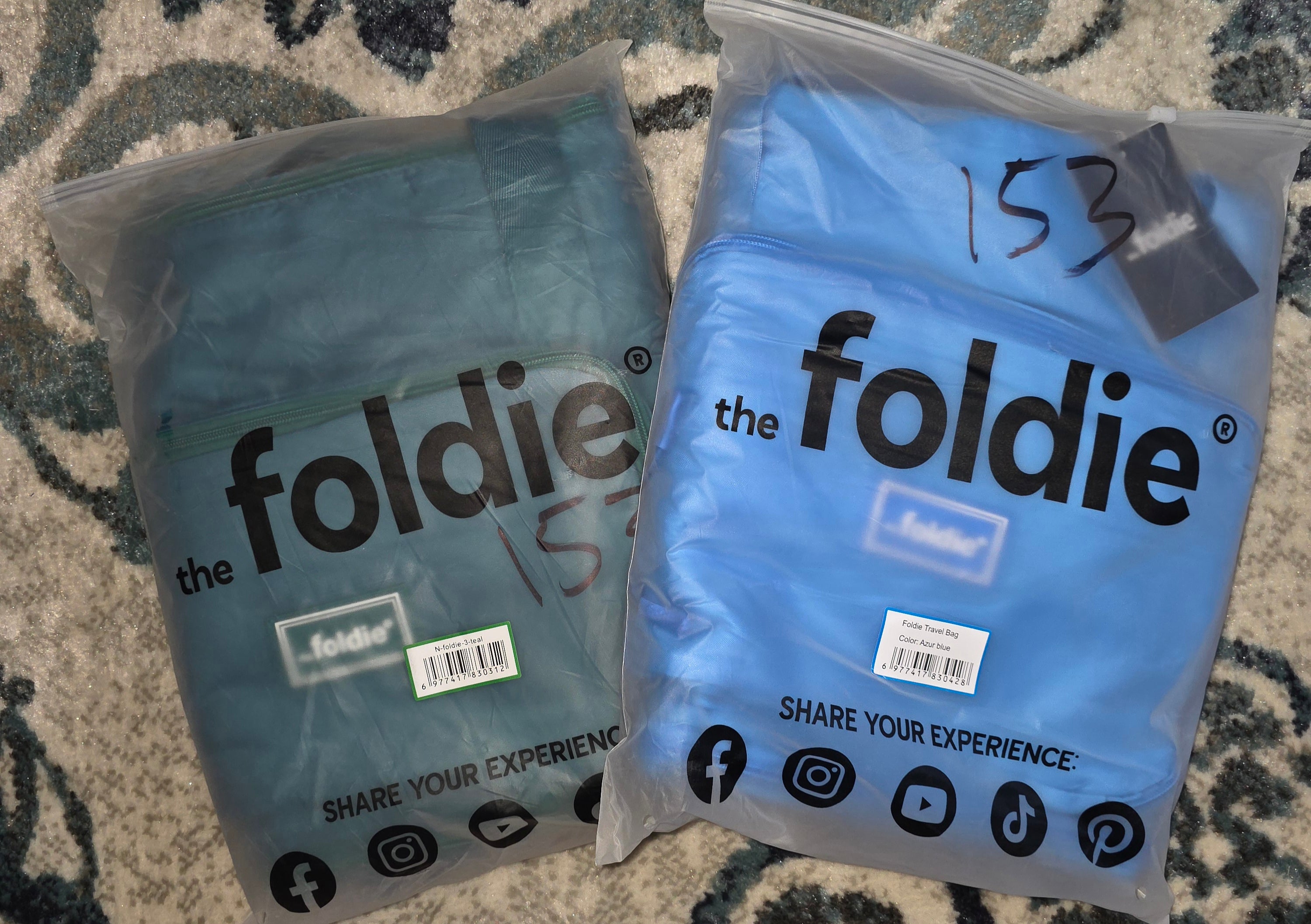 Blue Foldie travel bag