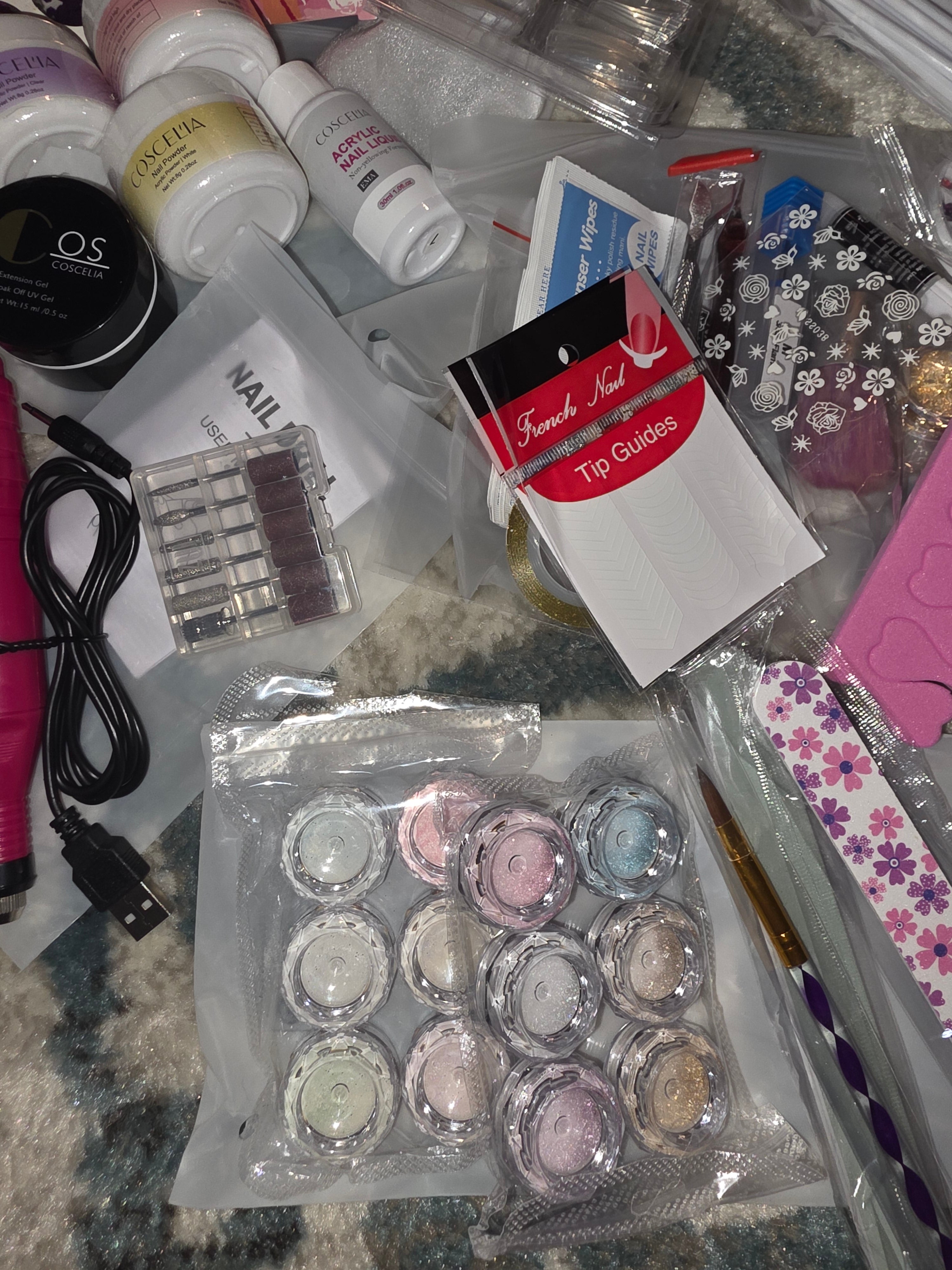 Complete nail kit with dryer and dremel