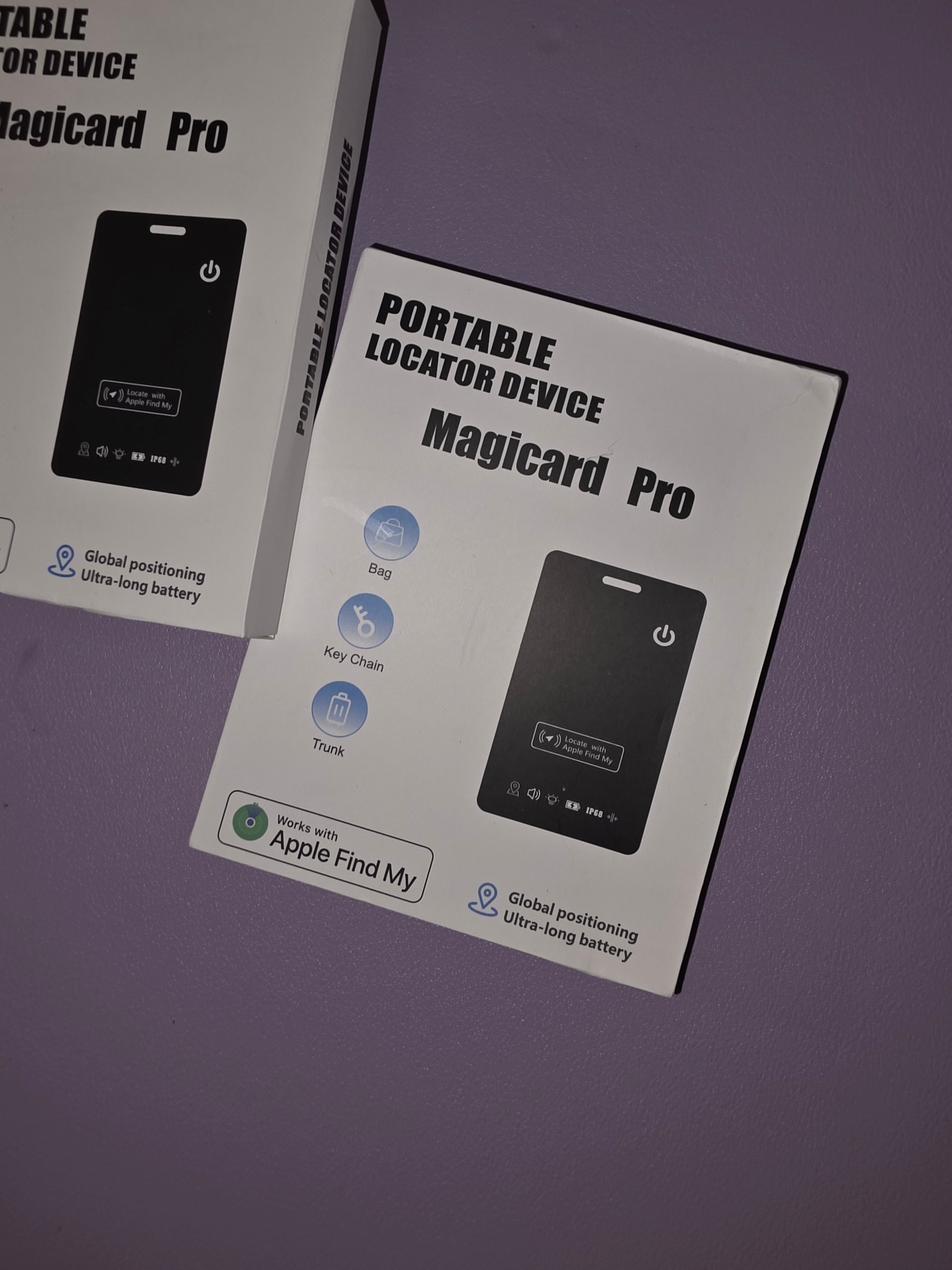 Portable location device works with Apple