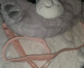 Tabby cat bag with strap handles and plushie