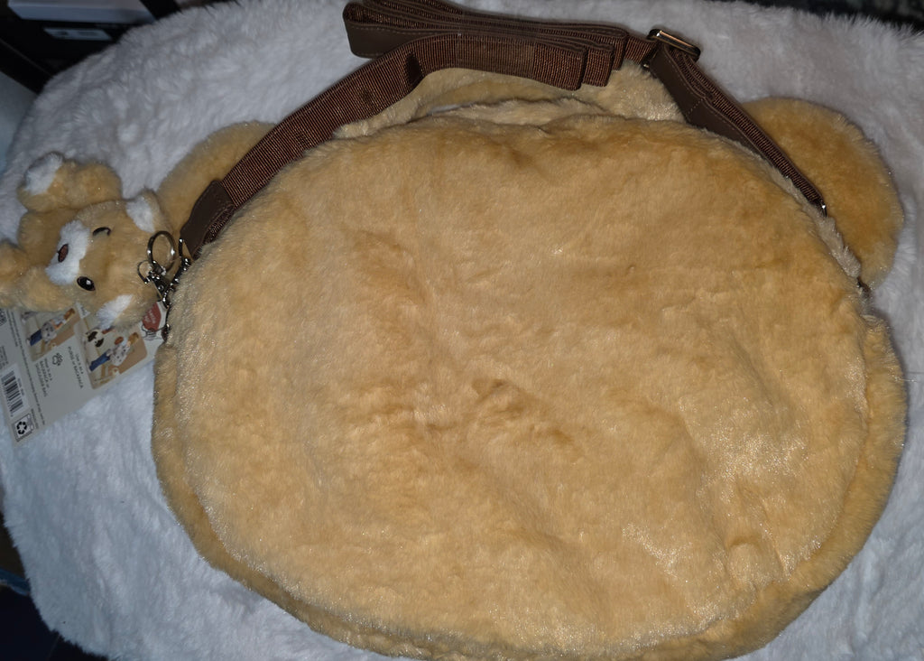 Teddy bear bag with handles and strap plushie bear included