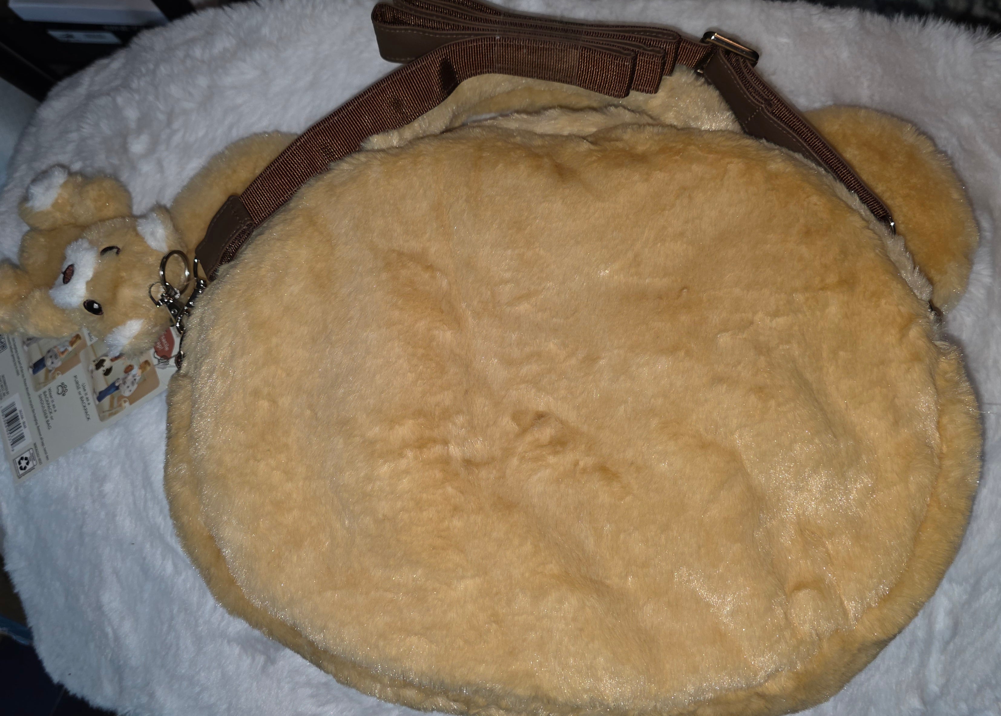 Teddy bear bag with handles and strap plushie bear included