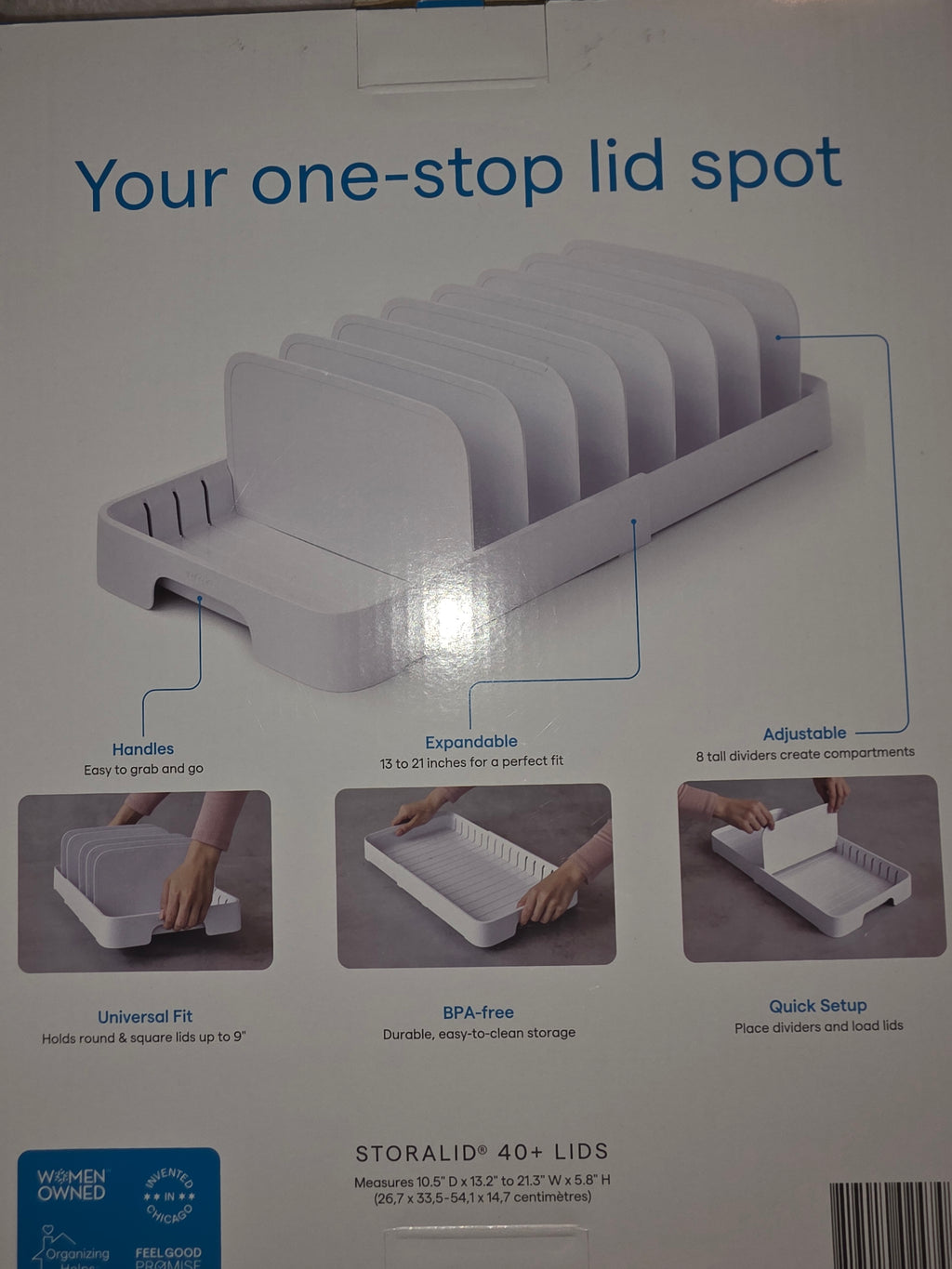Expandable lid organizer