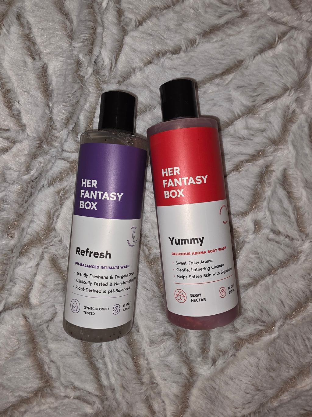 Her Fantasy Box 2 bottle set body wash berry nectar and intimate wash