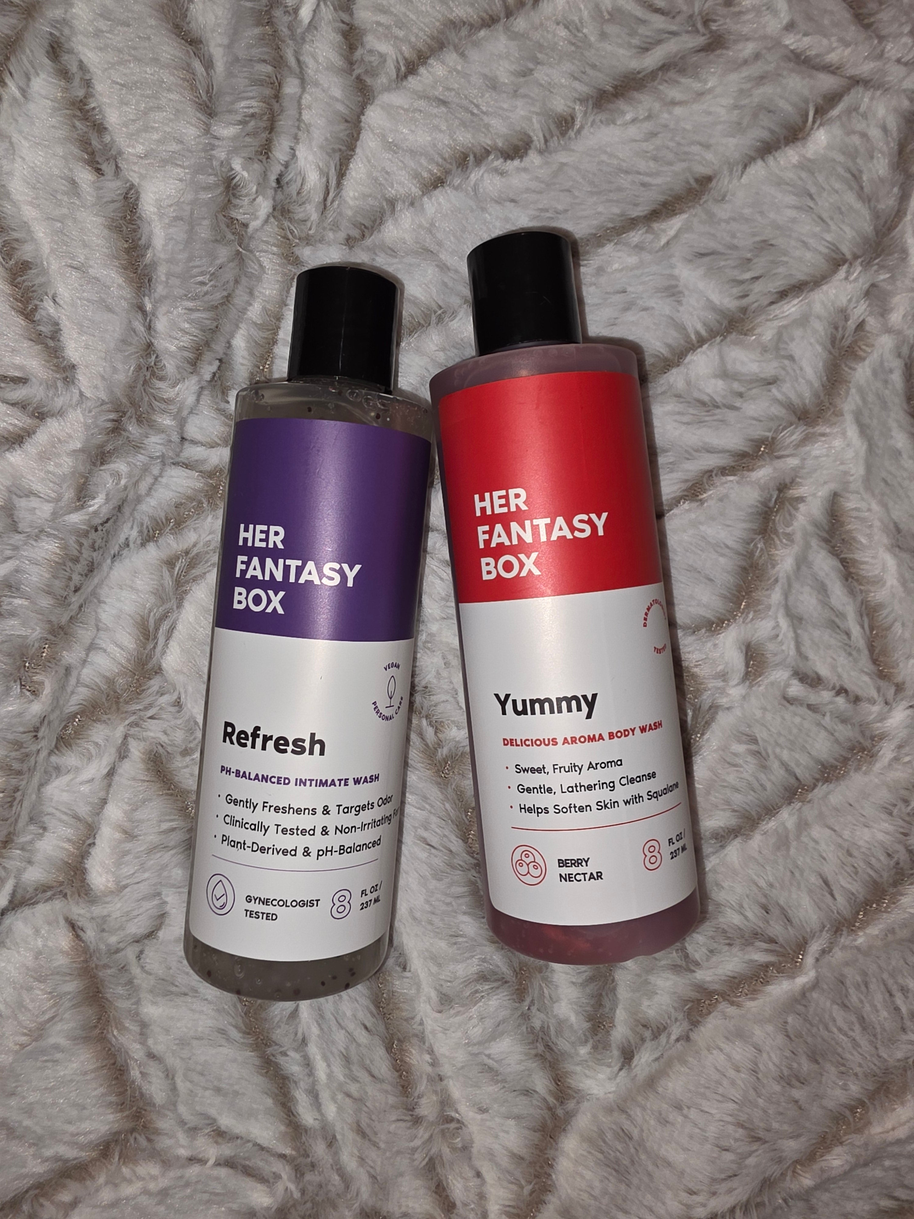 Her Fantasy Box 2 bottle set body wash berry nectar and intimate wash