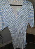 Cupshe blue and white romper nice light materials so pretty