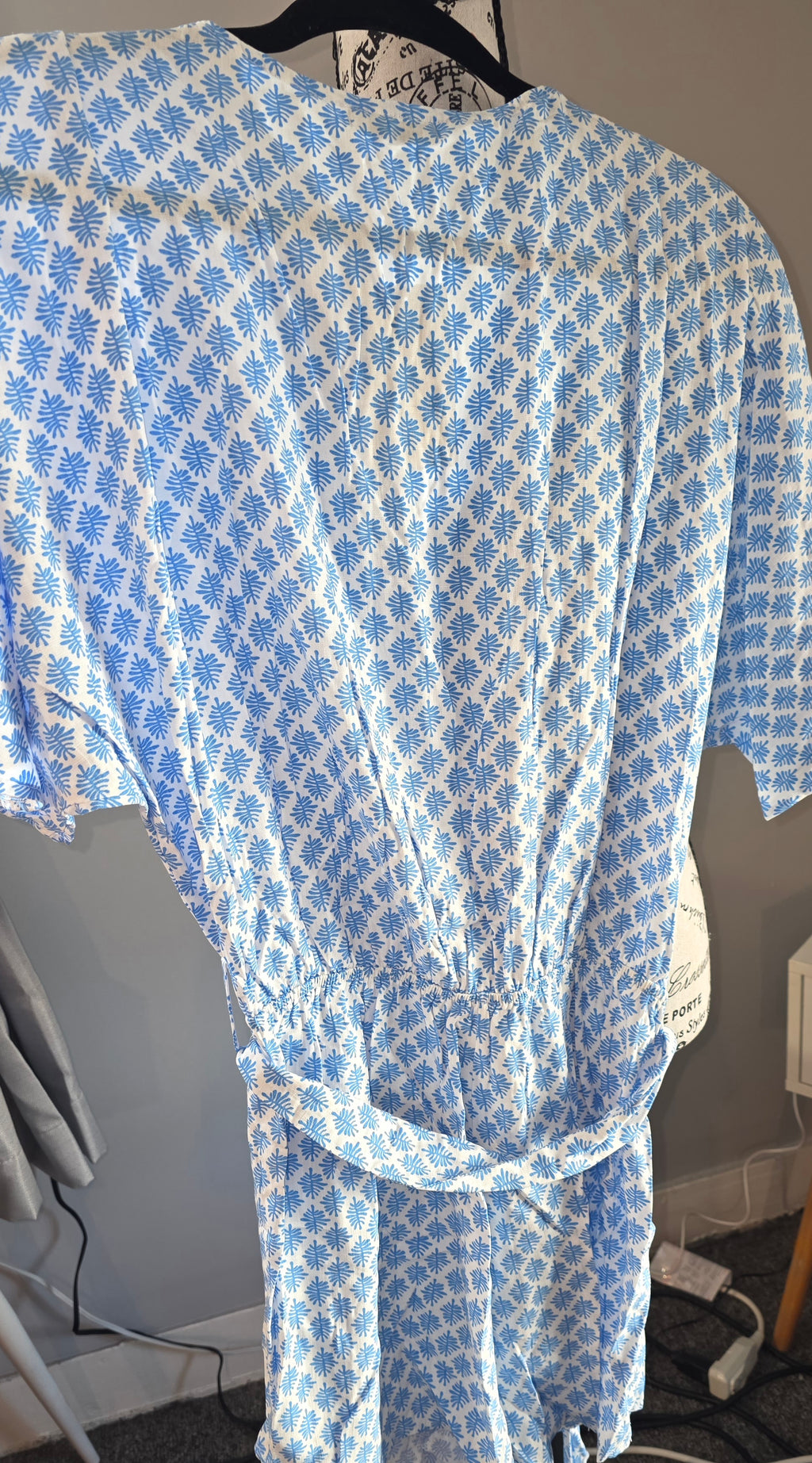 Cupshe blue and white romper nice light materials so pretty