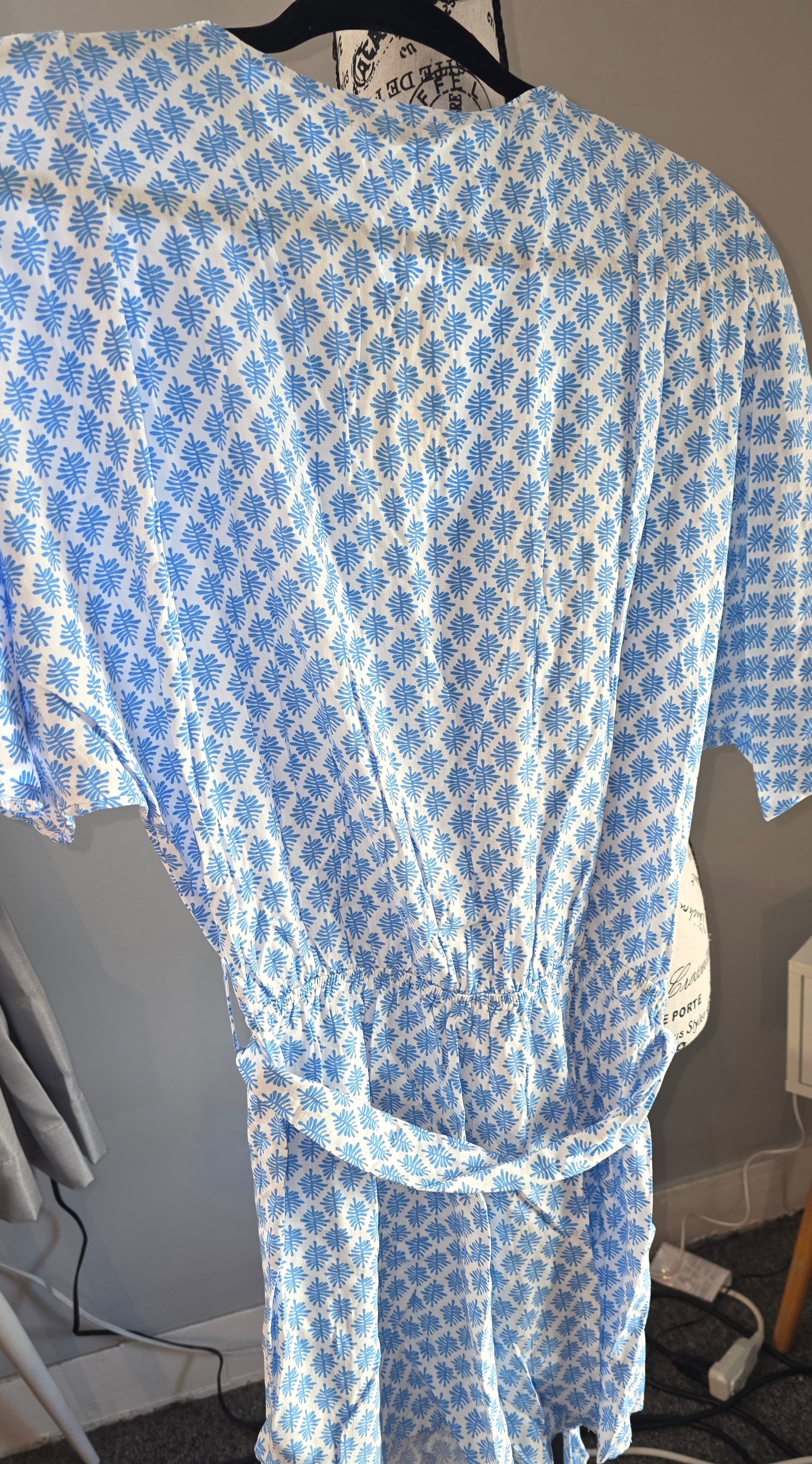 Cupshe blue and white romper nice light materials so pretty