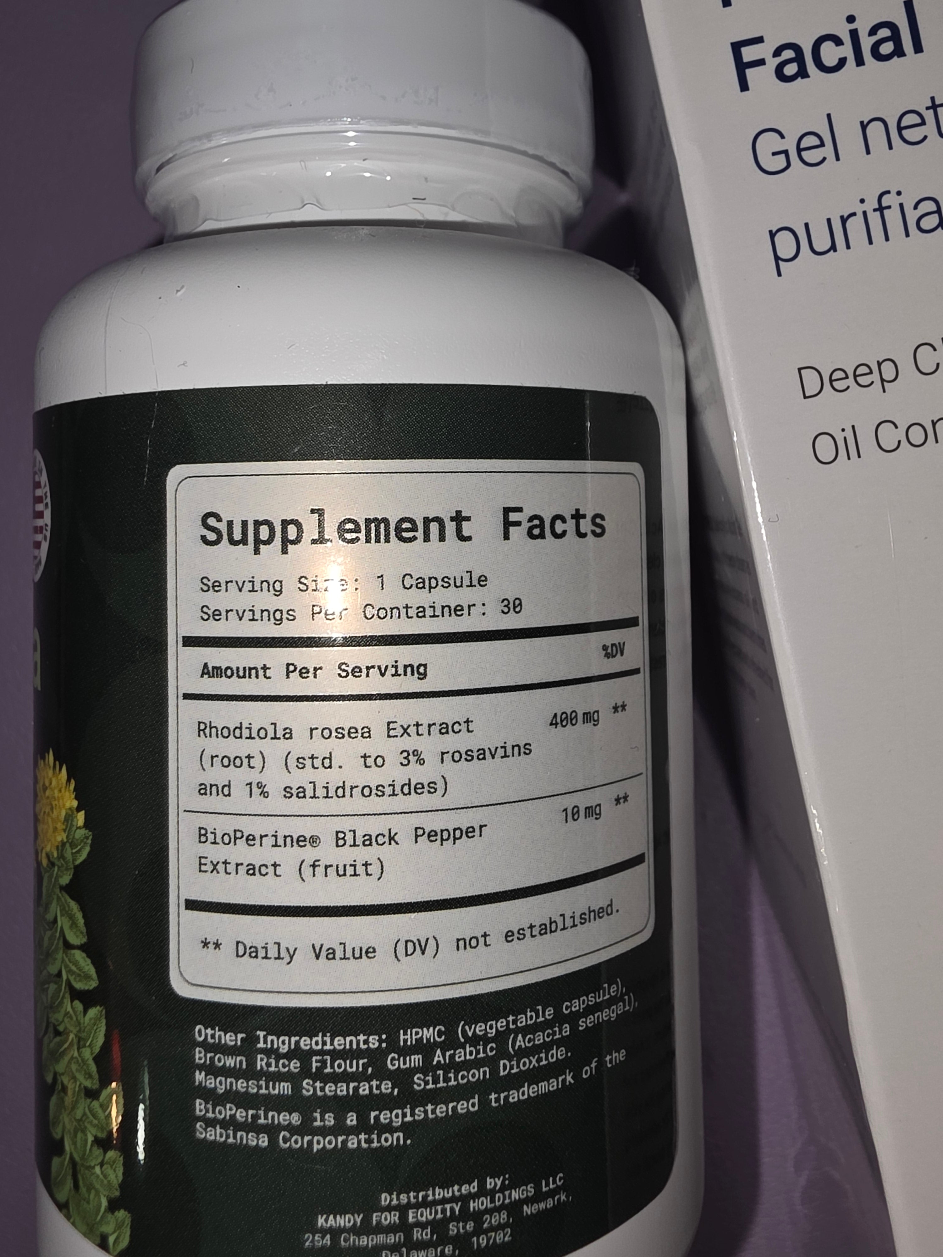 2 items one price Rhodiila supplément and salicylic acid cleanser