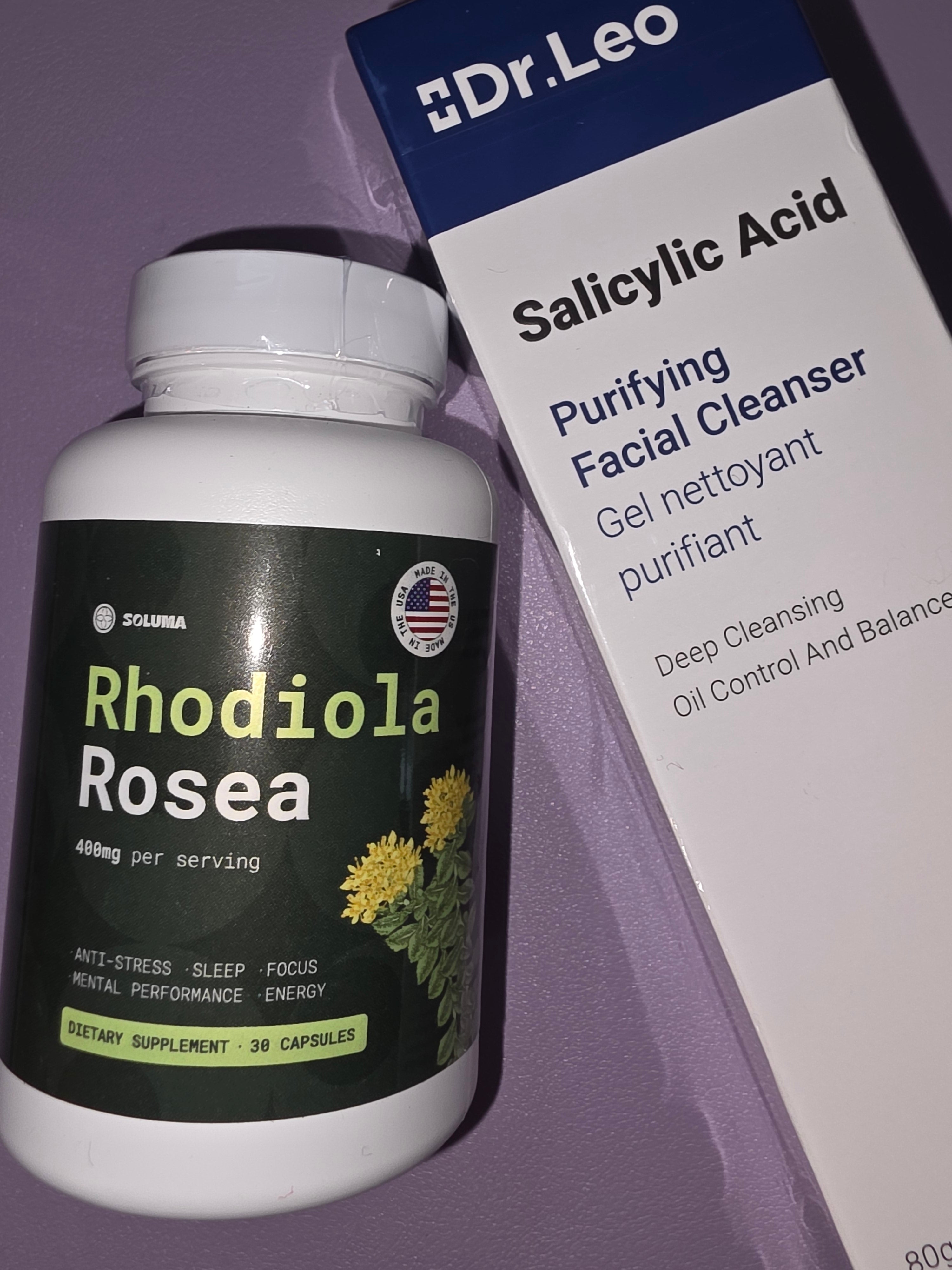 2 items one price Rhodiila supplément and salicylic acid cleanser