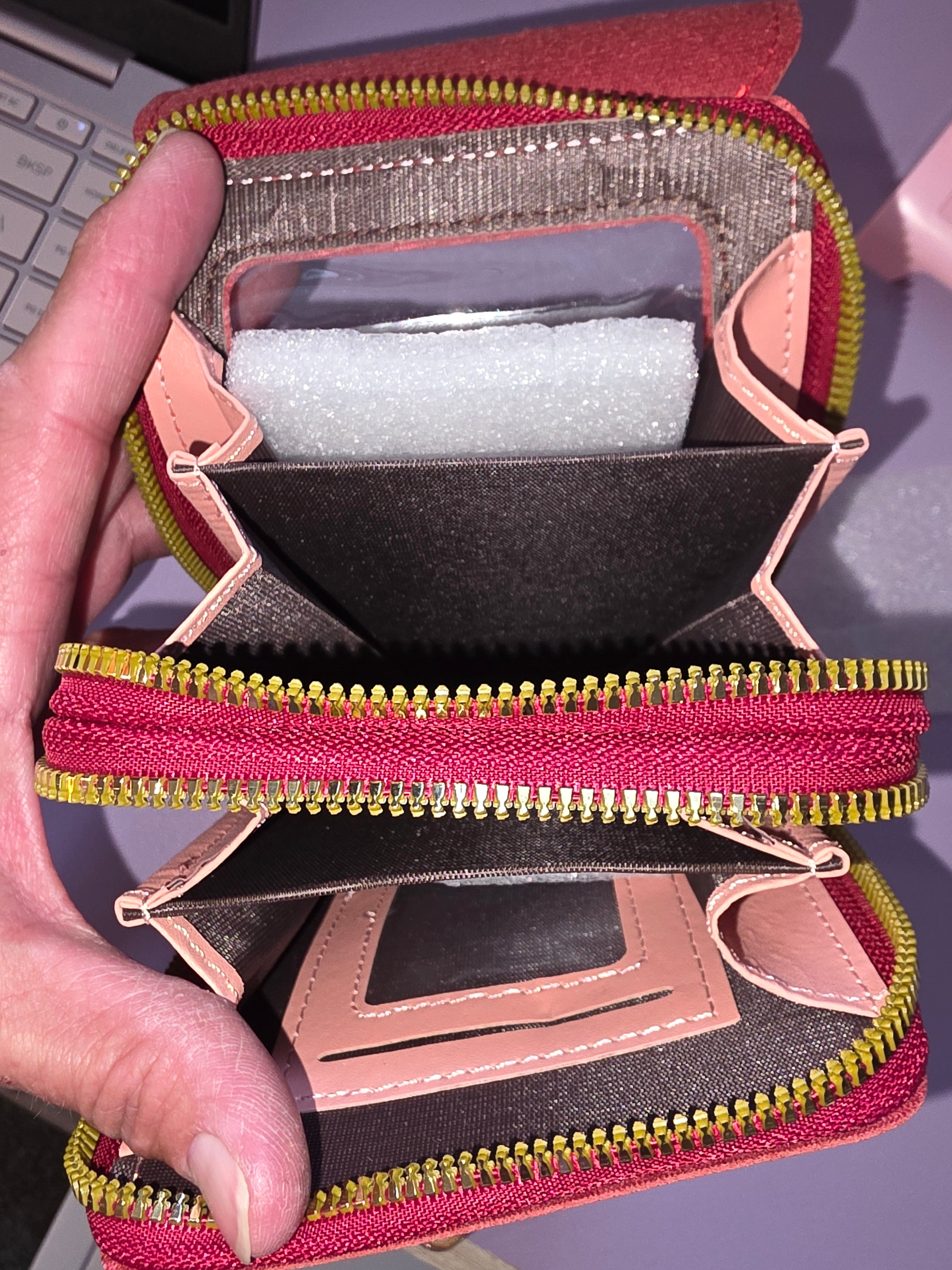 Small shiny red crossbody purse with strap