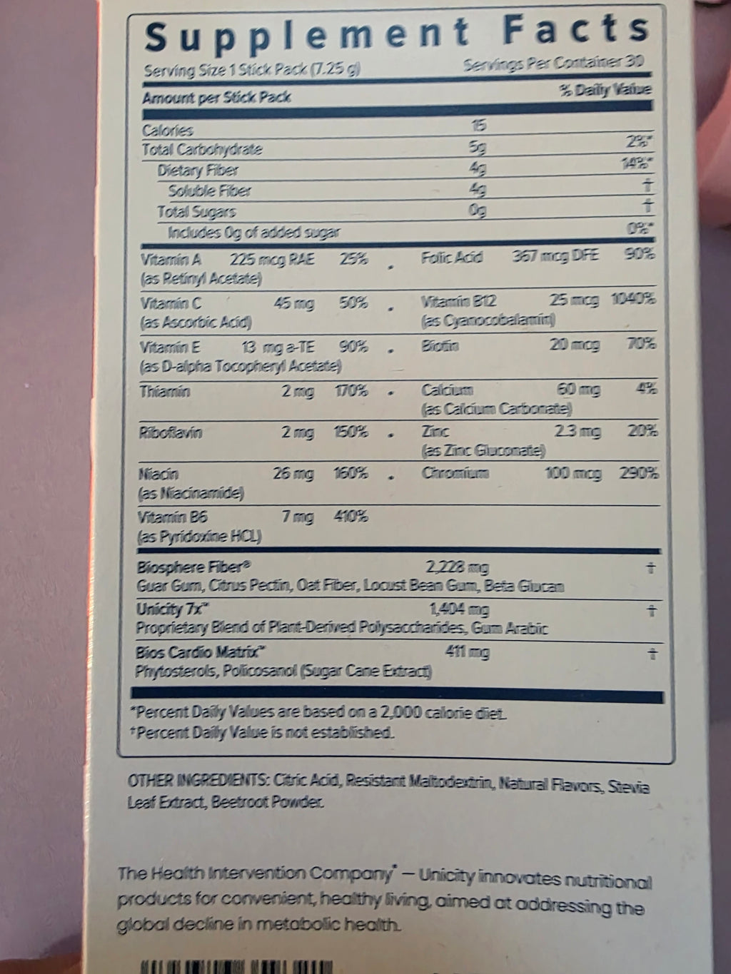 Unicity Balancé Glucose and Cholestérol support Drink Mix
