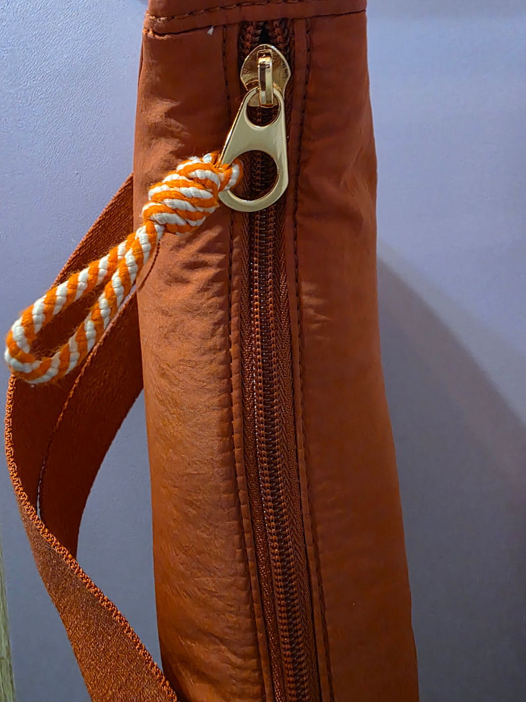 Universal thread co dark orange crescent shape purse