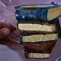 Glass mug looks like a stack of books