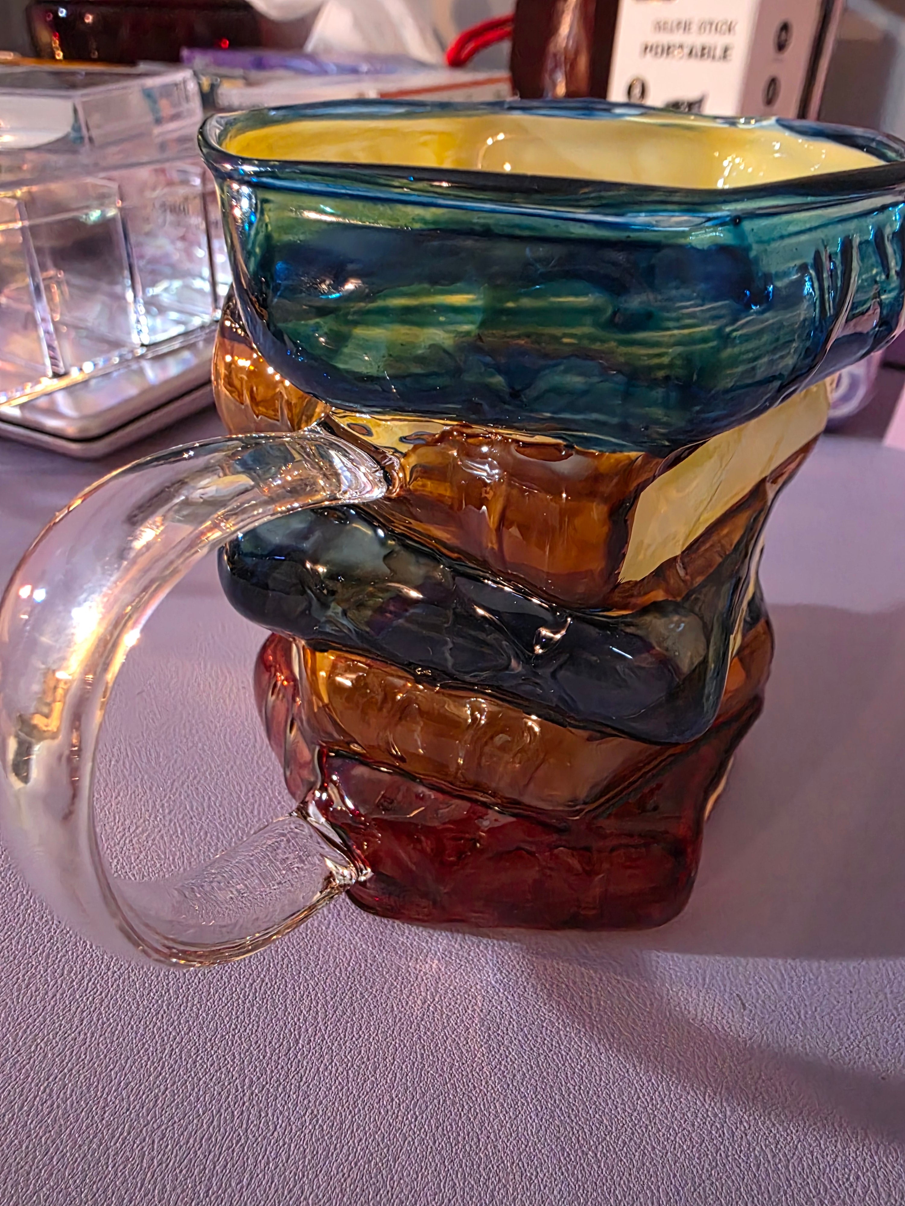 Glass mug looks like a stack of books