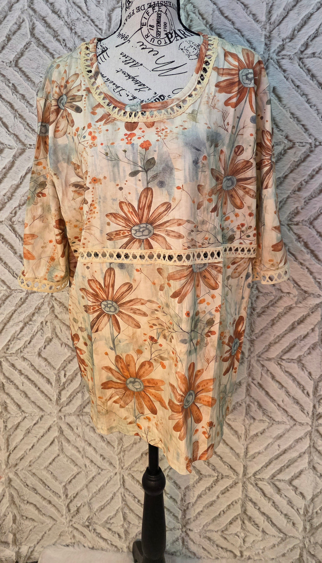 Womans 2xl flower print Cotton top