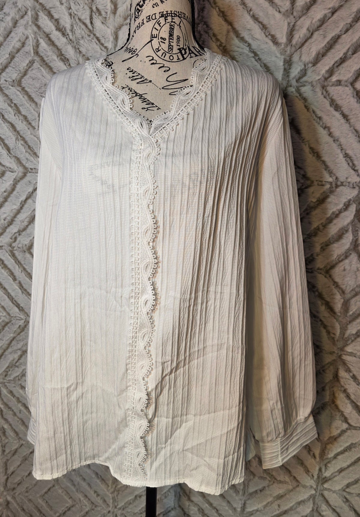 Light fabric white long sleeve shirt