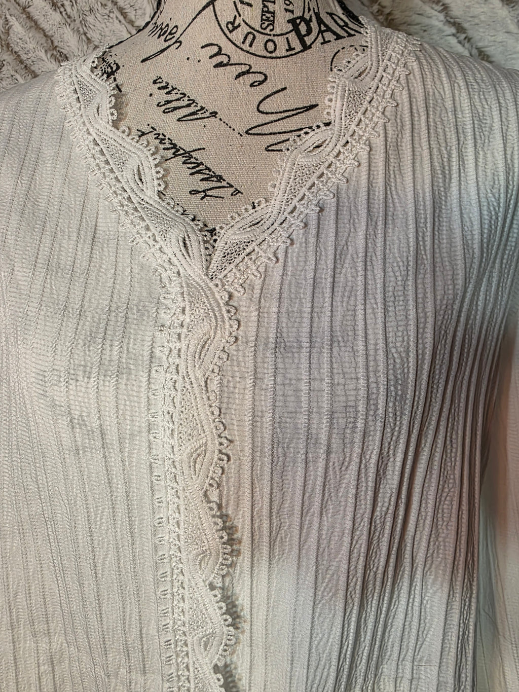 Light fabric white long sleeve shirt