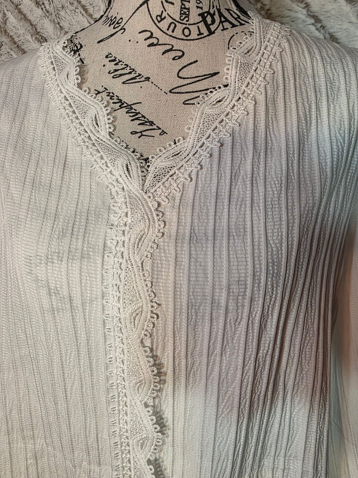 Light fabric white long sleeve shirt