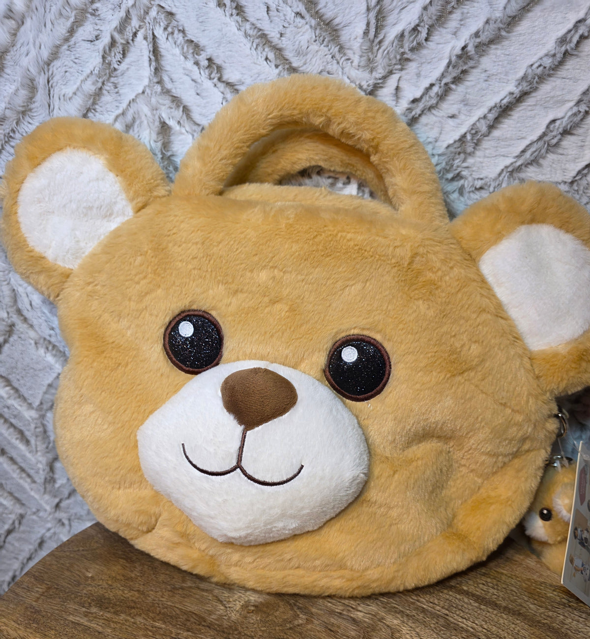 Teddy bear bag with handles and strap plushie bear included