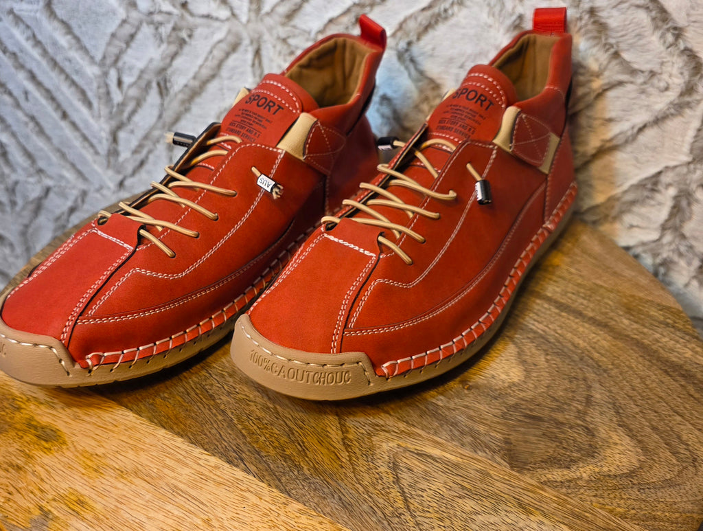 Red sports shoe size 10 mens us