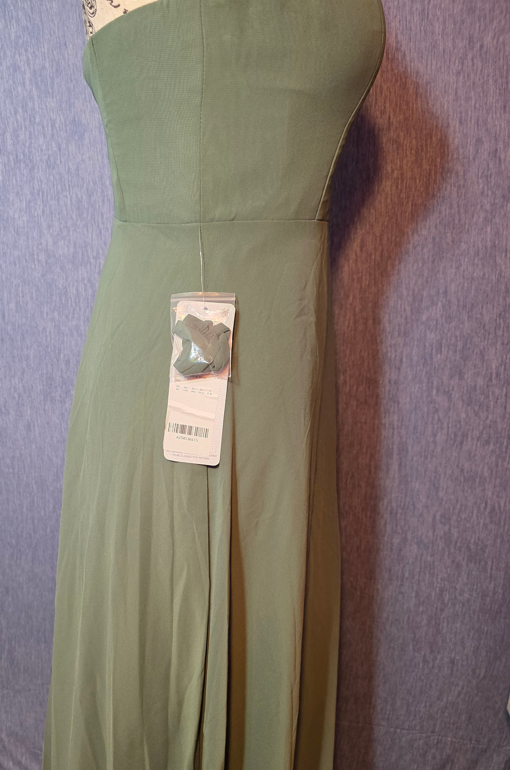 Long olive green dress By AZAZIE