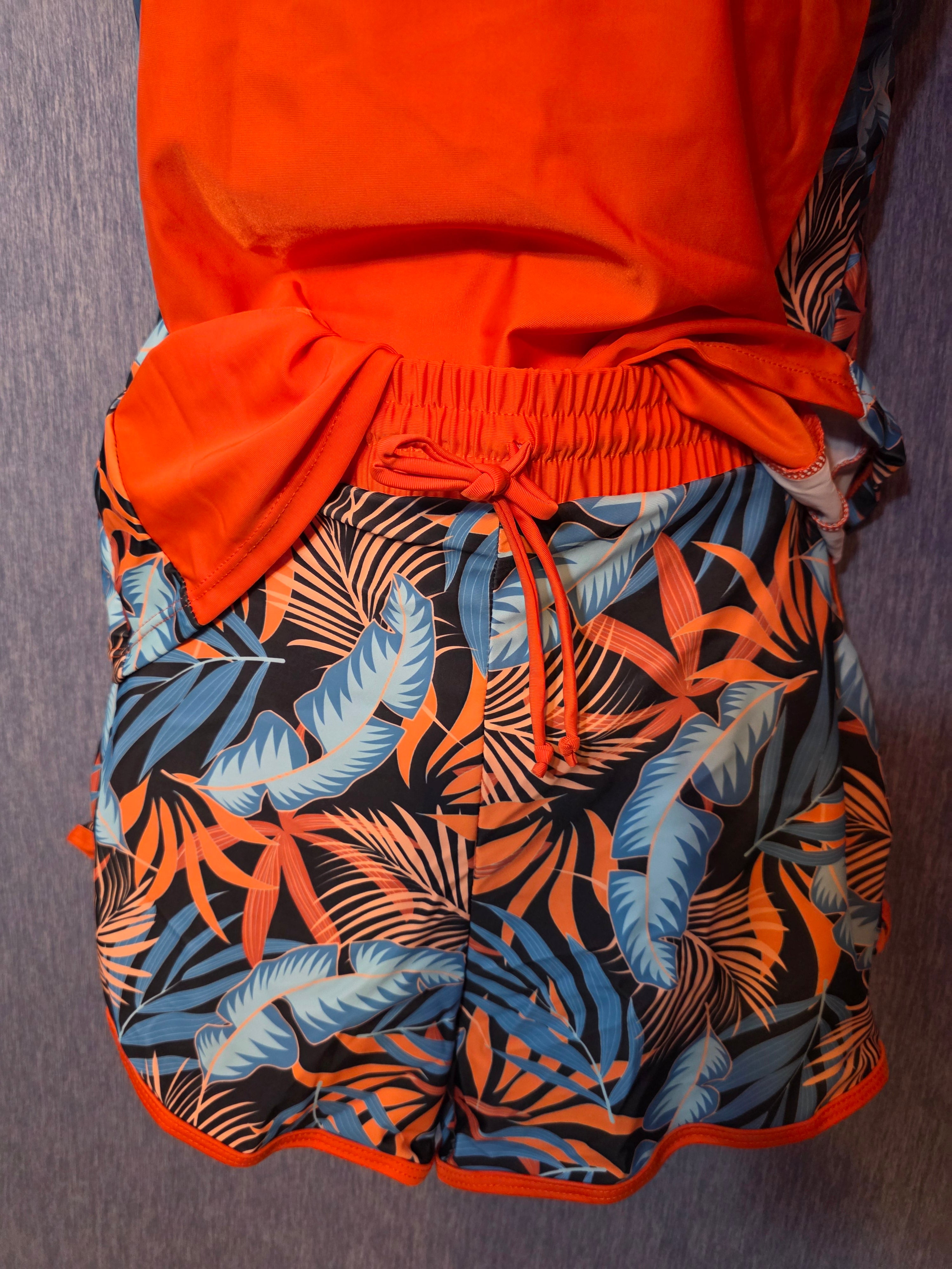 Swim shorts and top built in braw and underwear
