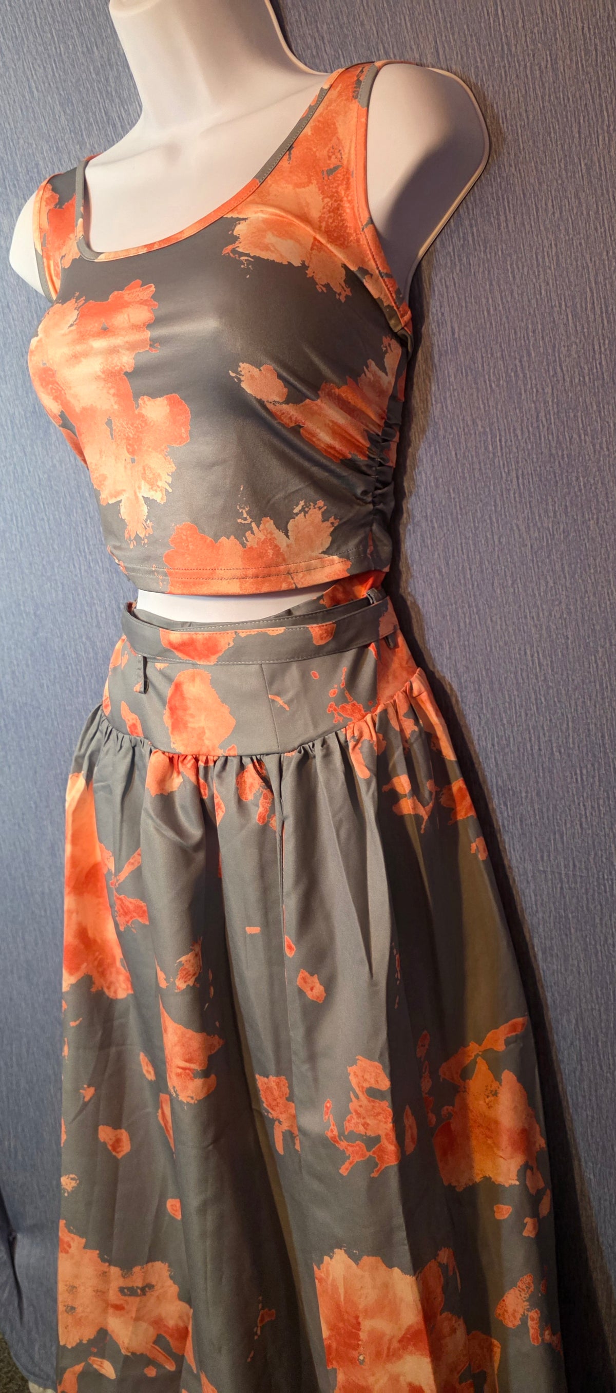 2 piece skirt and crop top
