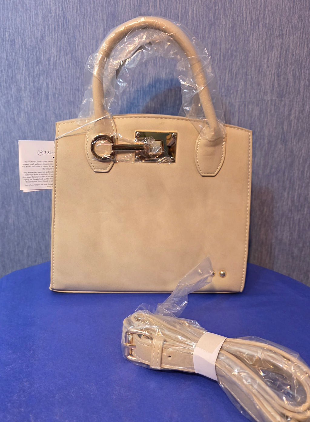 By pretty simple / the Nixie Nubuck small tote in color oat
