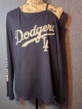 LA Dodgers shirt off shoulder on one side