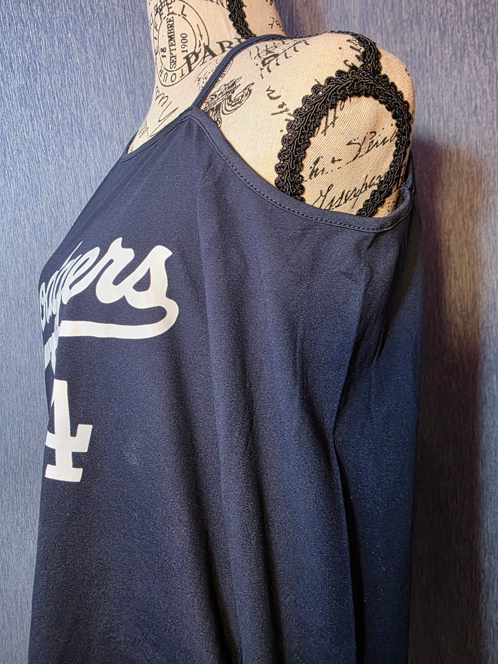 LA Dodgers shirt off shoulder on one side