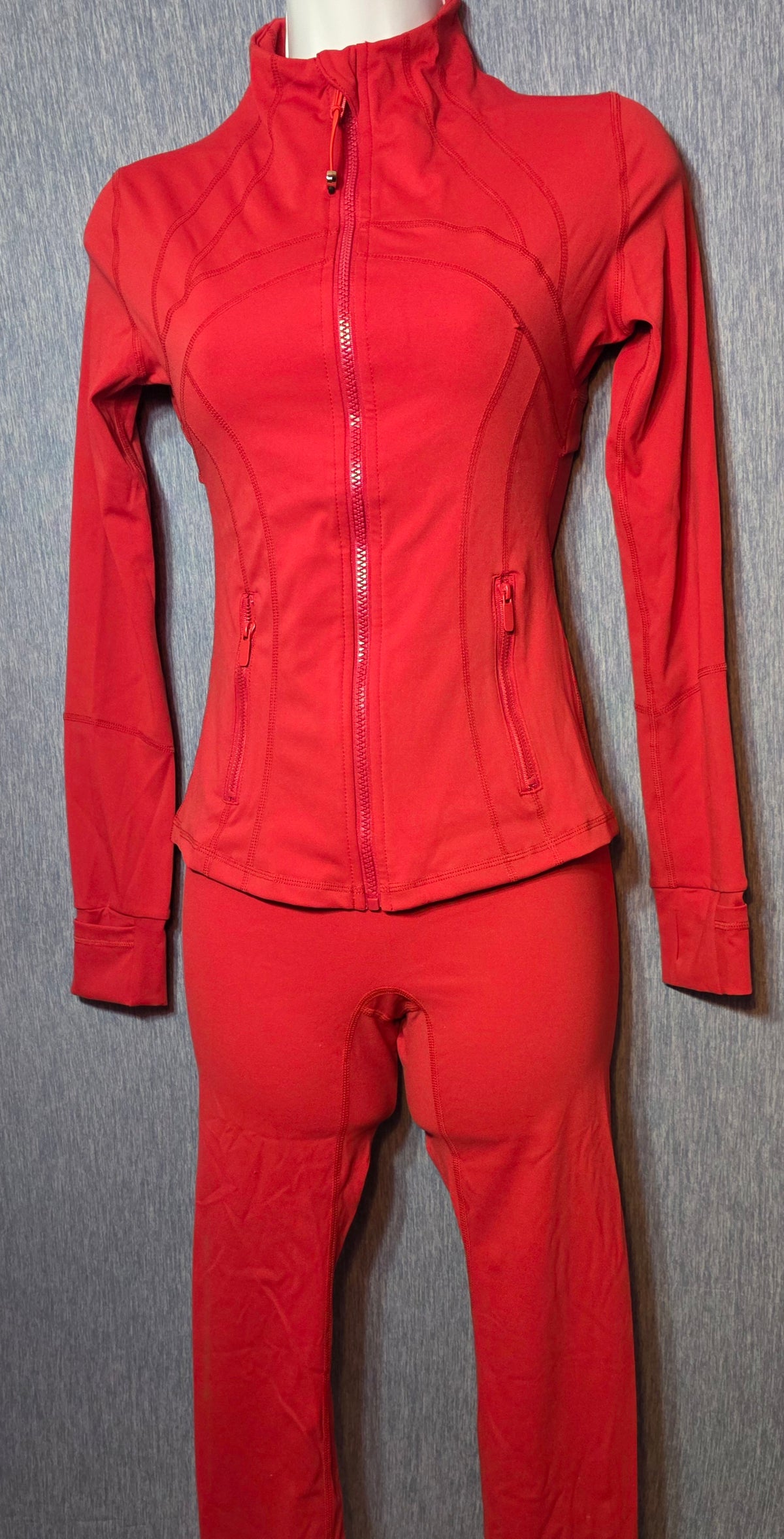 Stretchy red top and pant Active wear