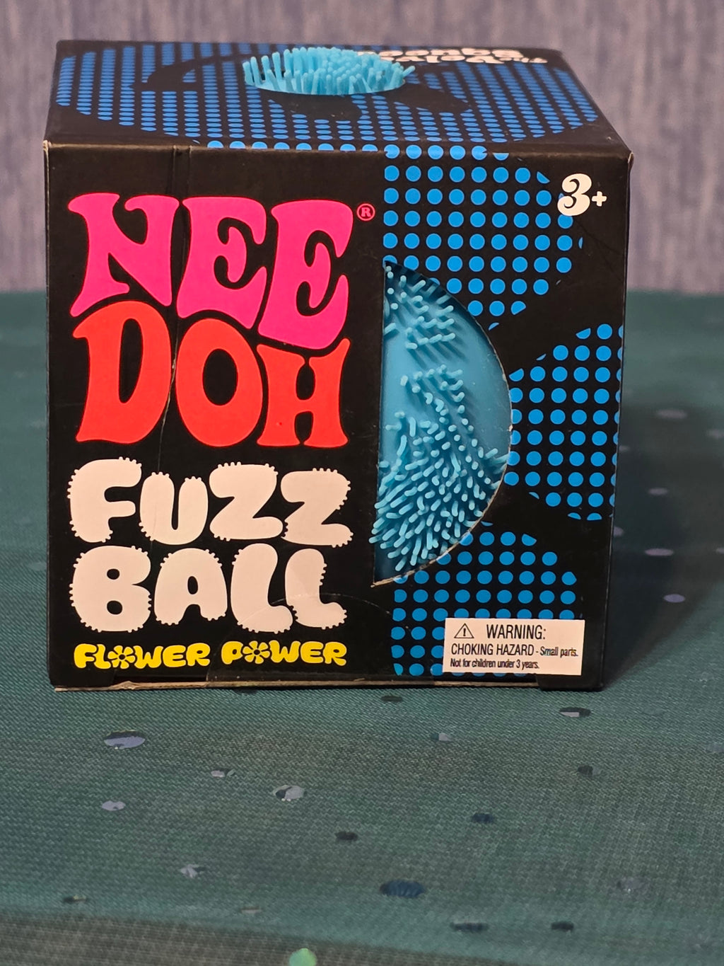 Blue Fuzz Ball velvet squeeze
