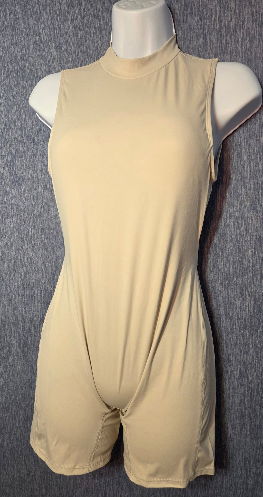 Cream color stretch body suit (shorts)