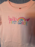 Little girls hello first gradé t-shirt