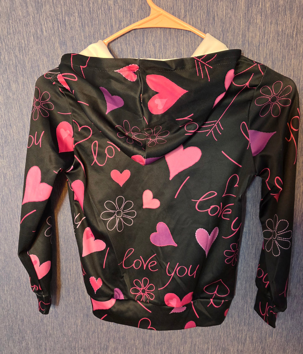Little girls light weight jacket zip up with hood