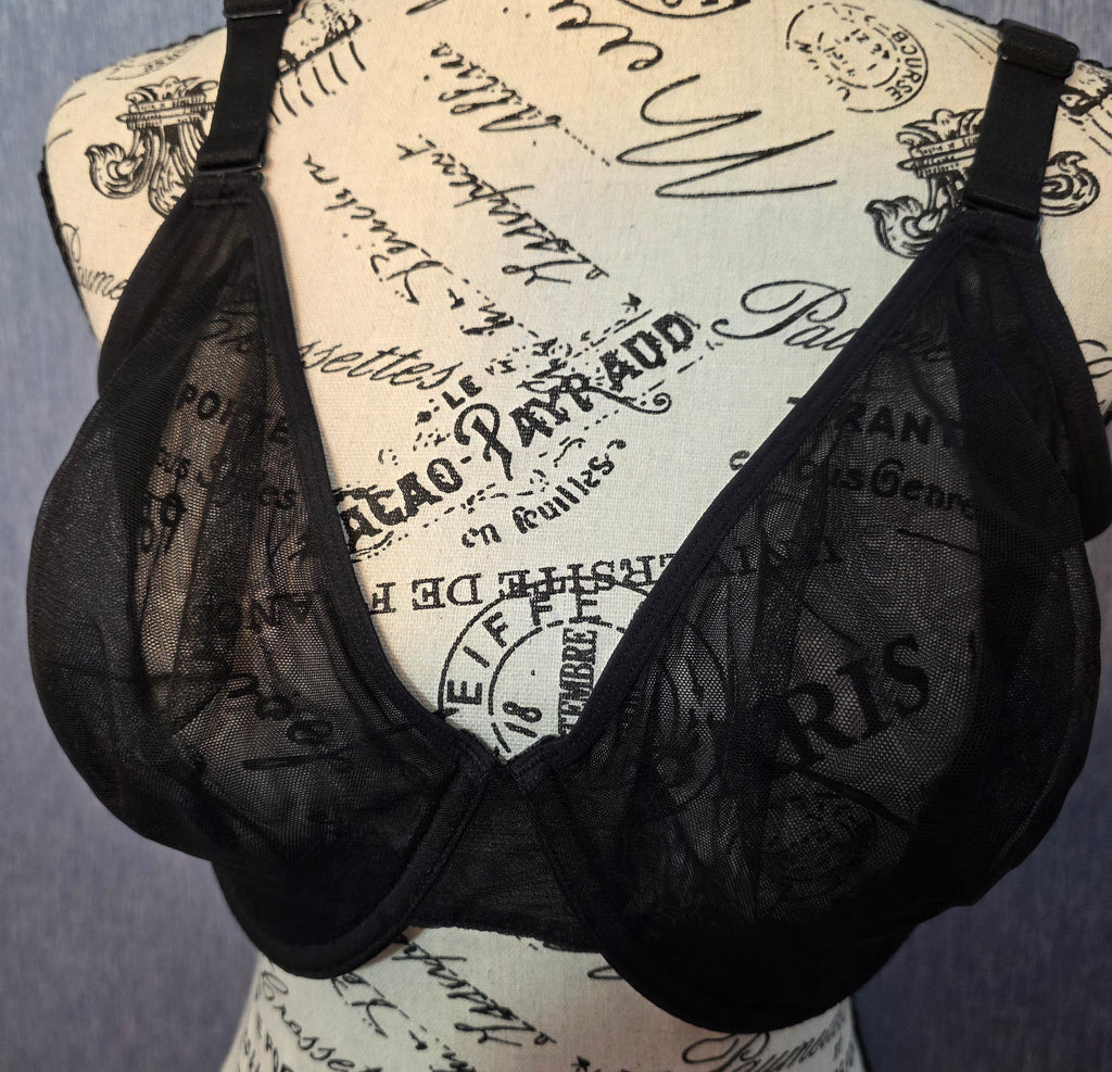 HSIA black shear bra size 38DD