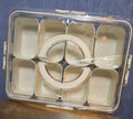 Plastic storage container with 8 cups inside