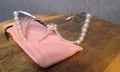 Pearl Fashion Glasses with velvet pink carry bag