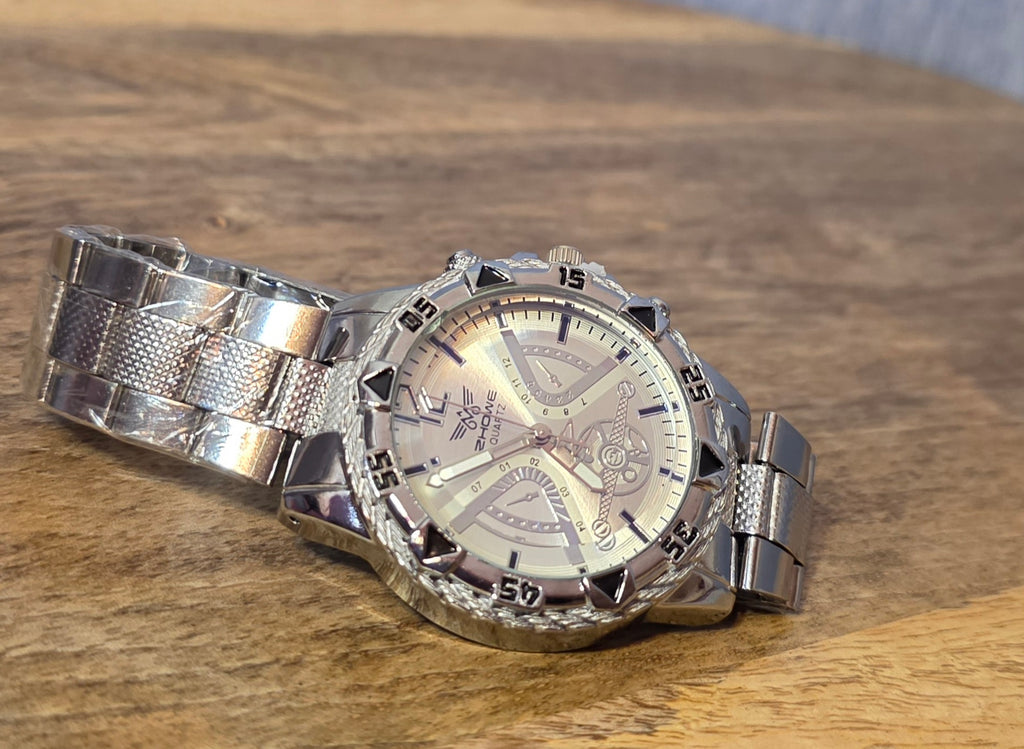 ZHOWE mens watch in silver tone