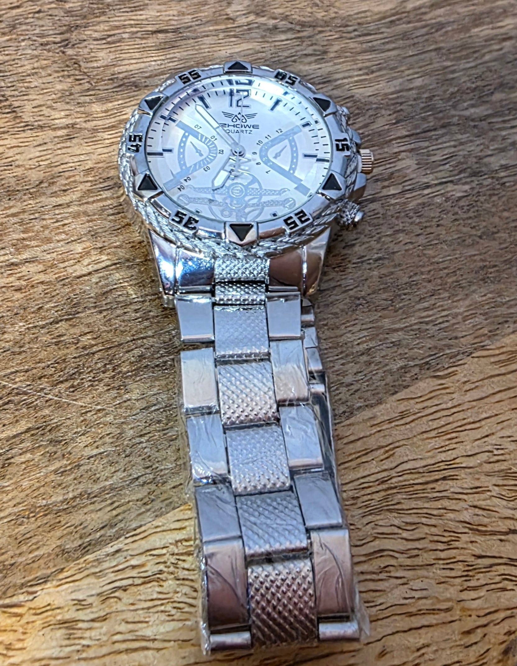 ZHOWE mens watch in silver tone