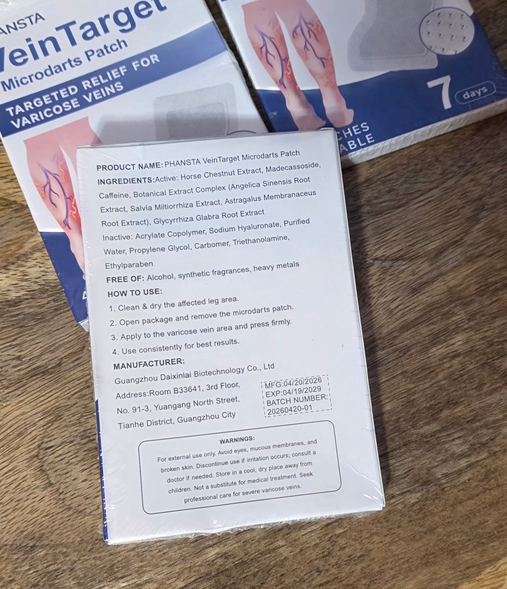 Vein target patches for varicose viens