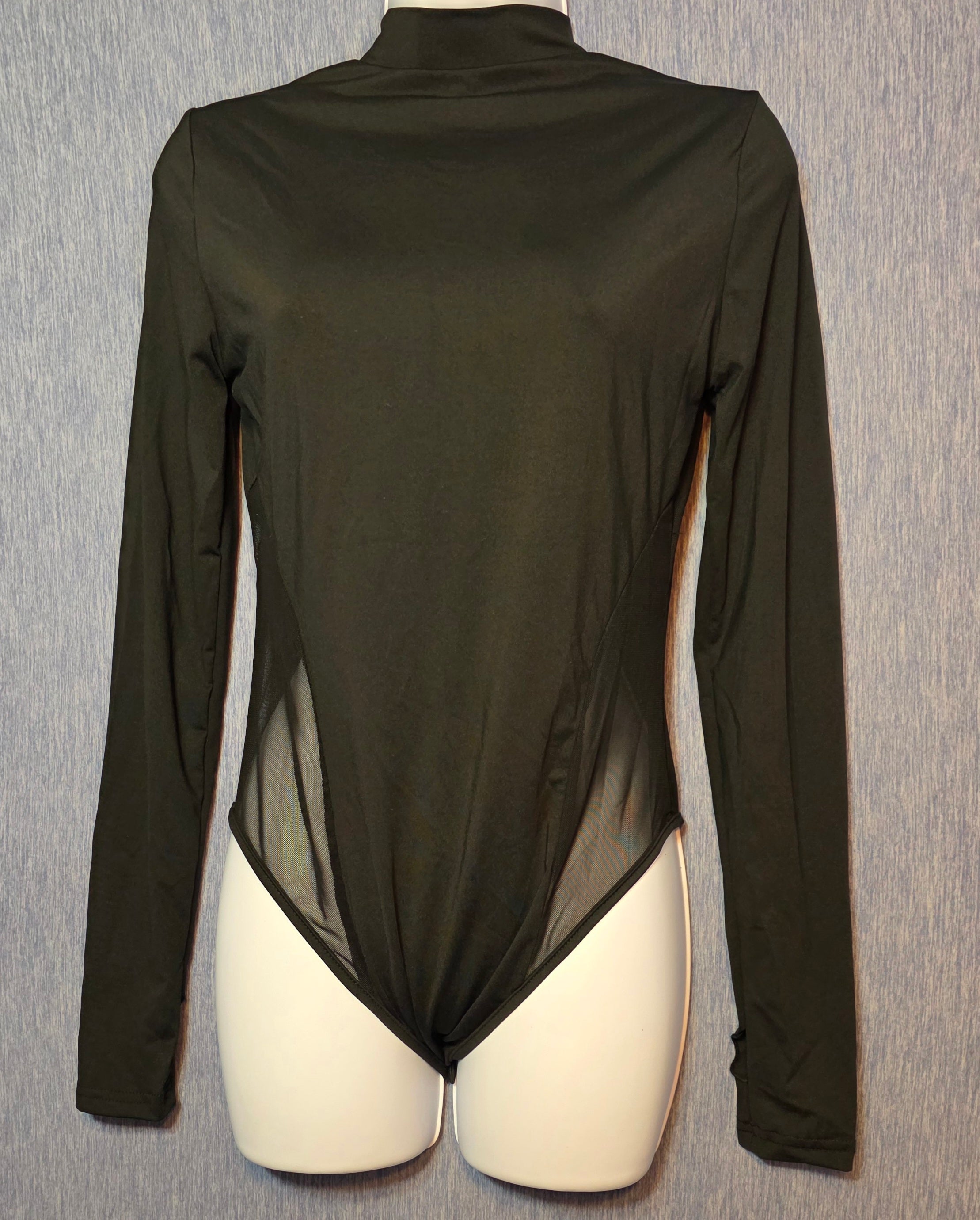 Black body suit / snap crotch soft material