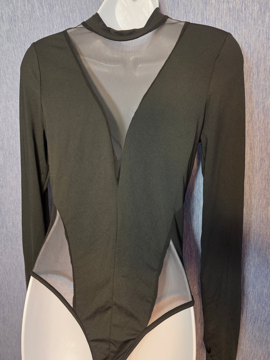 Black body suit / snap crotch soft material