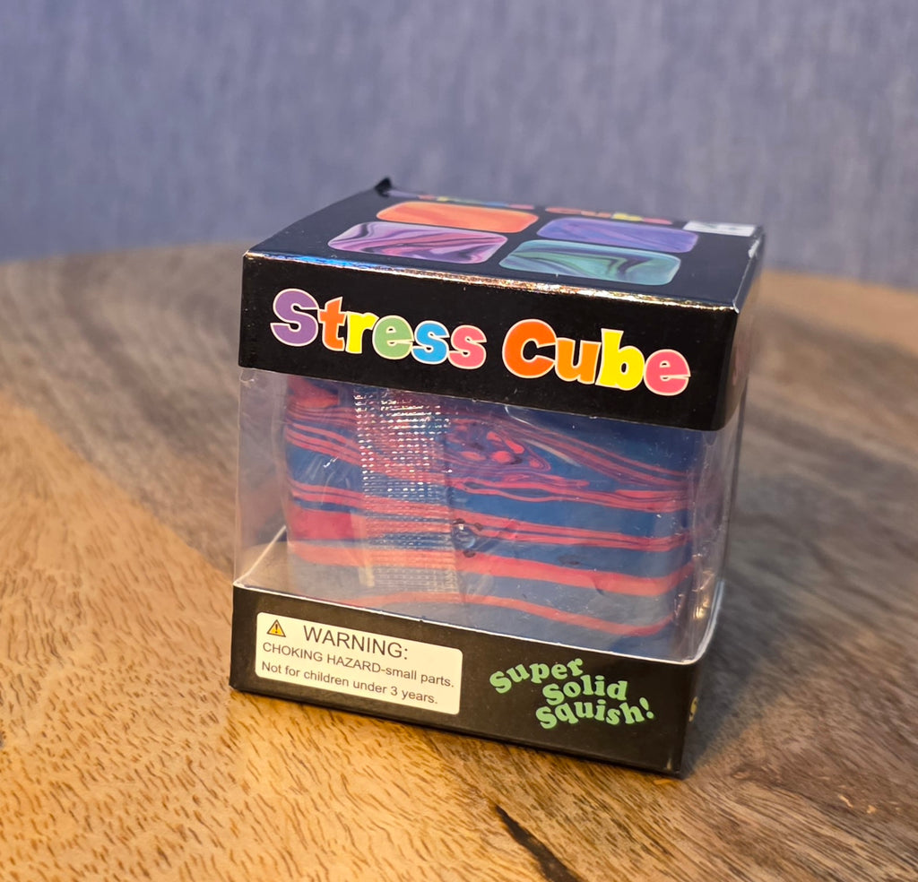 Stress cube in pink purple swirl