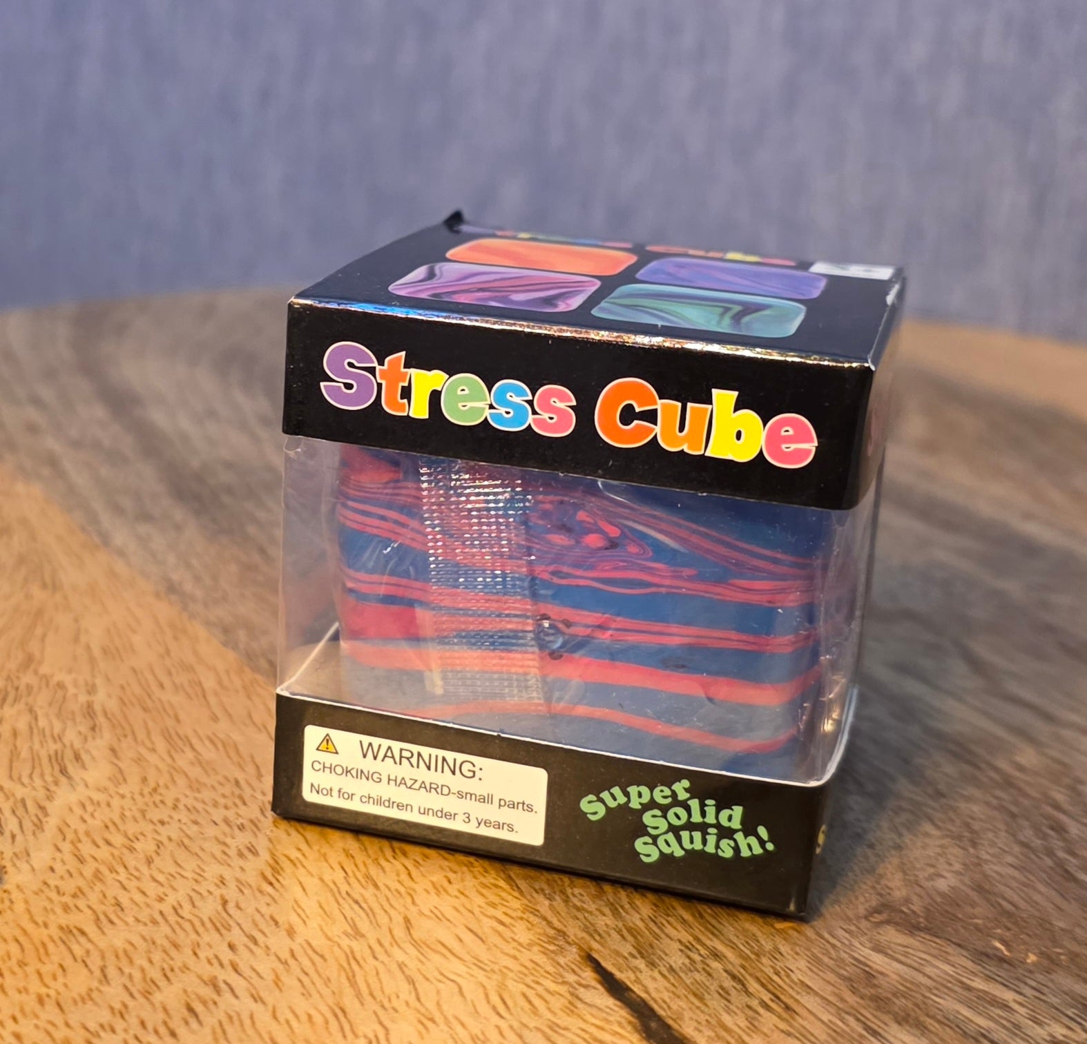 Stress cube in pink purple swirl